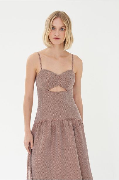 Vestido Midi Chev Clemence - TERRACOTA