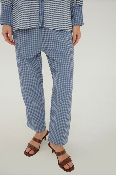 Calça Básica Quadricula Missinclof - AZUL