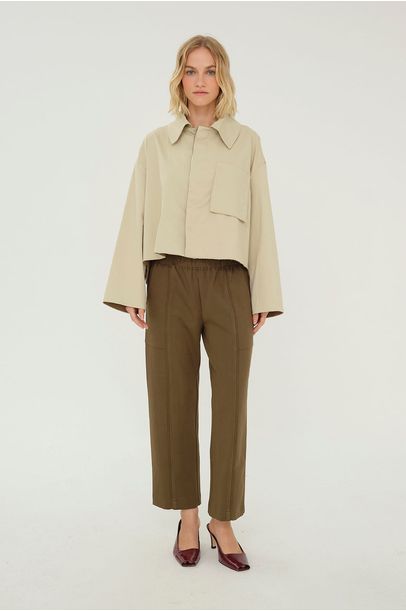 Jaqueta Rain Cropped Norah Jour Et Nuit - BEGE