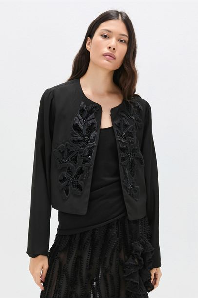 Casaqueto Delia Cris Barros - Preto