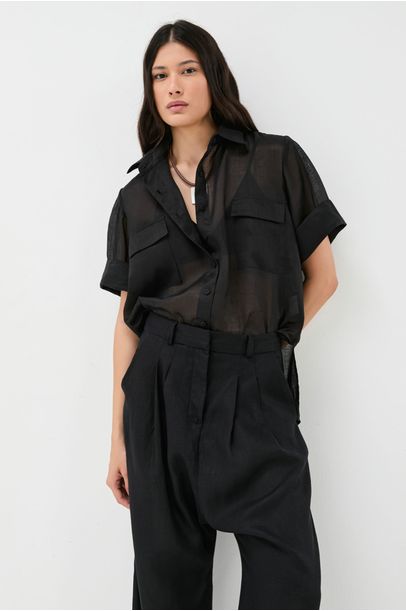 Camisa Matilda Cris Barros - Preto