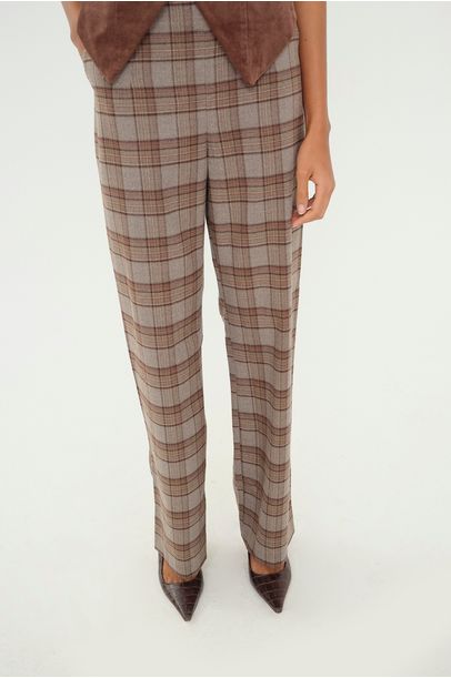 Calça Reta Check Clemence - XADREZ