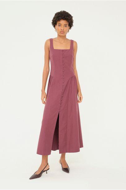 Vestido Midi Sand Clemence - VINHO