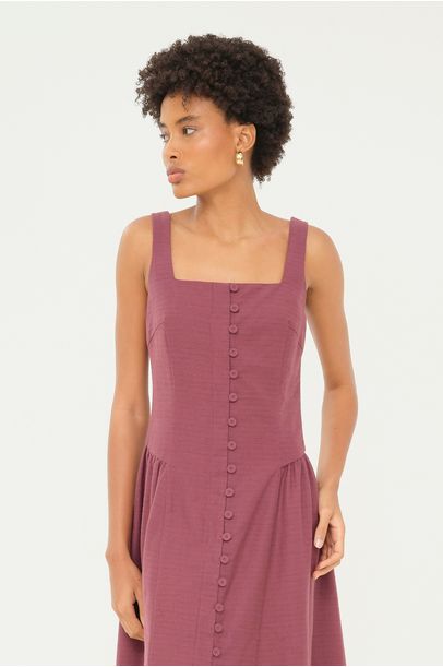Vestido Midi Sand Clemence - VINHO