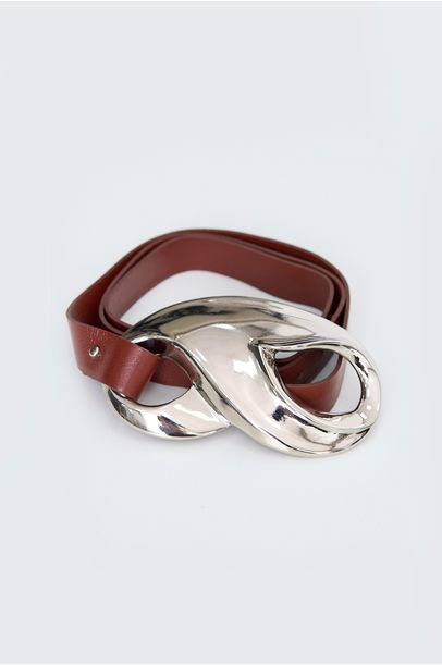 Cinto Fivela Infinito Couro Framed - MARROM