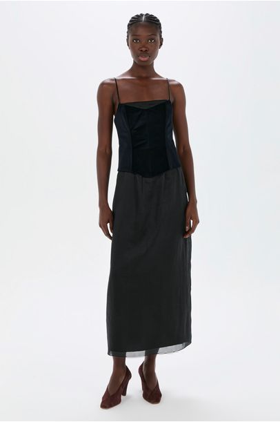 Vestido Ione Cris Barros - Preto/Madrugada