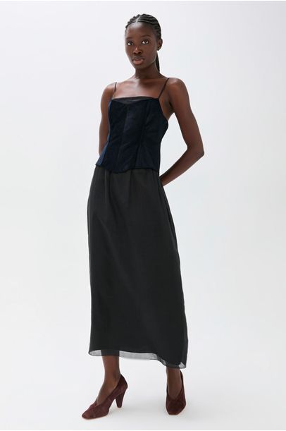 Vestido Ione Cris Barros - Preto/Madrugada