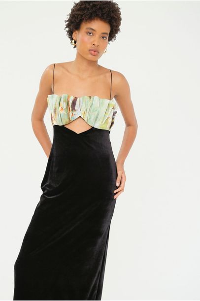 Vestido Midi Dramma Preto Lo de Lui - PRETO