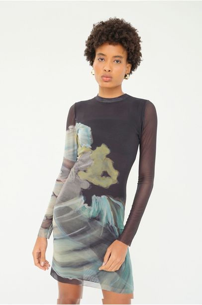 Vestido Mini Dança Tule Lo de Lui - PRETO
