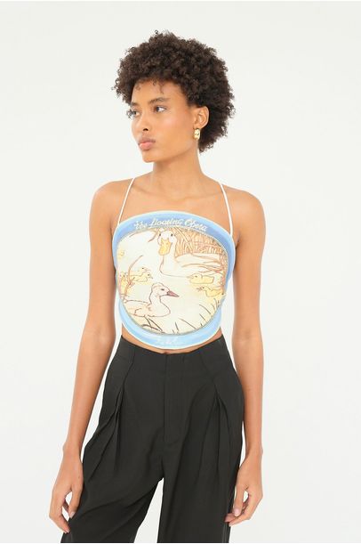 Top Com Alças Floating Ópera Lo de Lui - AZUL