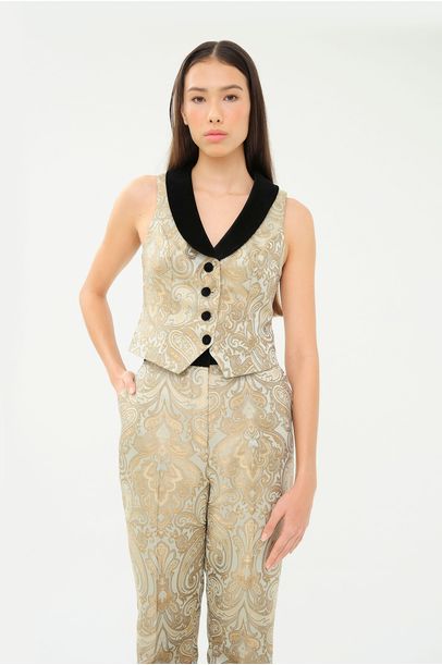 Colete Alfaitaria Jacquard Arabesco Rsvp + Laura Kubrusly  - VERDE
