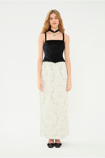 Saia Reta Jacquard Verde Claro Rsvp + Laura Kubrusly - VERDE CLARO