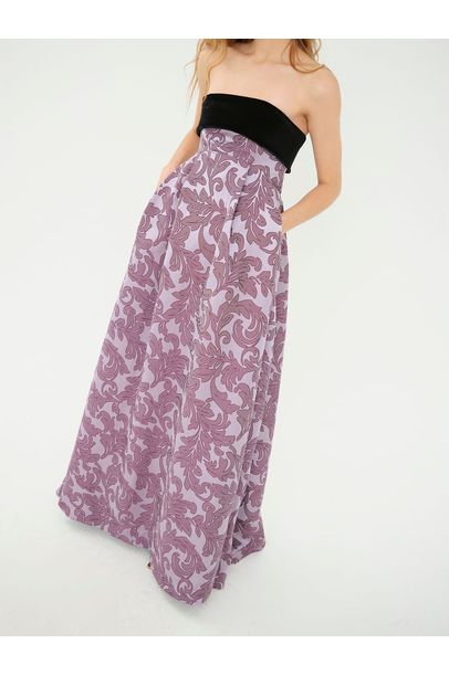 Vestido Longo Jacquard Roxo Rsvp + Laura Kubrusly - ROXO