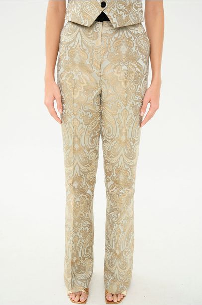 Calça Alfaiataria Jacquard Arabesco Rsvp + Laura Kubrusly - VERDE