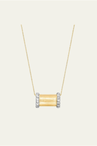 Pingente Canutilho Com Bordas De Diamante Carolina Neves - Dourado