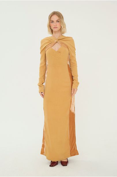 Vestido Midi Tagli Framed - DOURADO