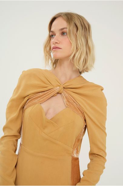 Vestido Midi Tagli Framed - DOURADO