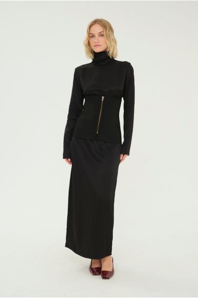Vestido Manga Longa Zart Framed - PRETO