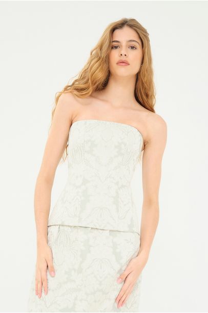 Corset Jacquard Verde Claro Rsvp + Laura Kubrusly - VERDE CLARO
