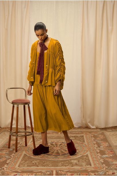 Vestido Longo Seda Femme Paula Raia - LARANJA