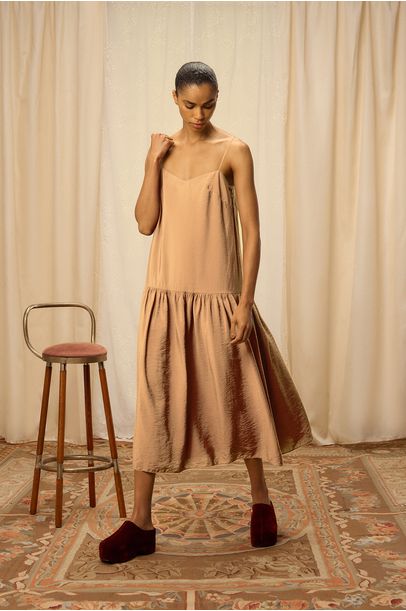 Vestido Longo Seda Femme Paula Raia - ROSA