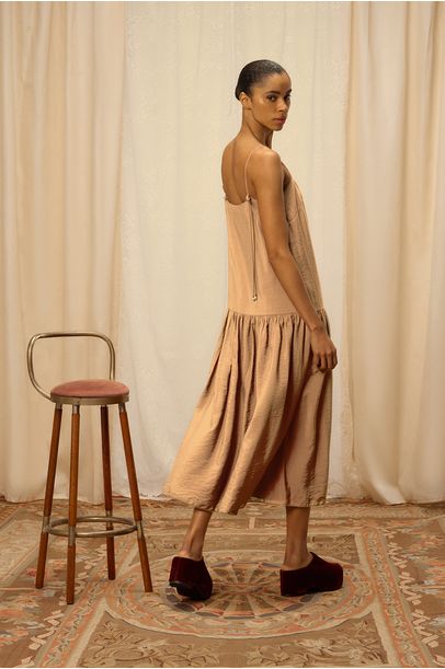 Vestido Longo Seda Femme Paula Raia - ROSA