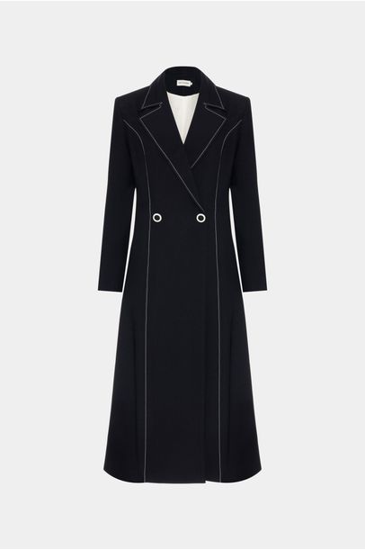 Manteau Fanny Cris Barros - Preto/ Pesponto Off