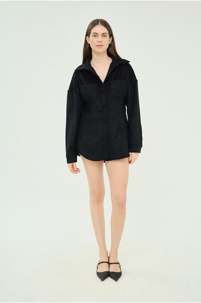 Camisa Ml Coda Francesca - PRETO