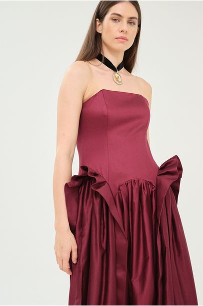 Vestido Longo Cirque Aluf - VINHO