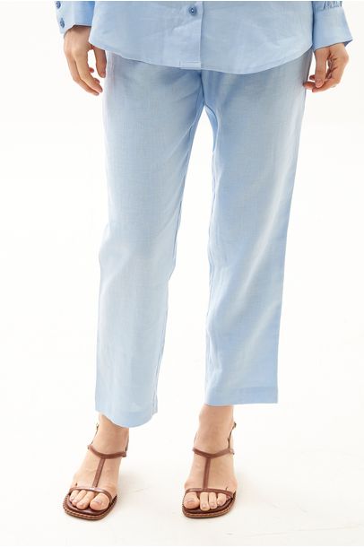 Calça Elástico Linho Missinclof - AZUL