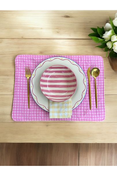 Jogo Americano Matelasse Picnic Rosa Meza Home - Rosa