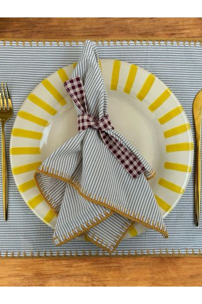 Guardanapo De Mesa Crochê Borda Mostarda Meza Home - Amarelo