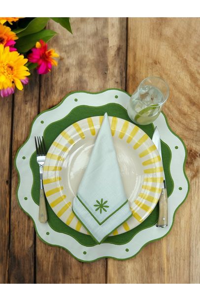 Guardanapo De Mesa Estrelas Verde Meza Home - Verde