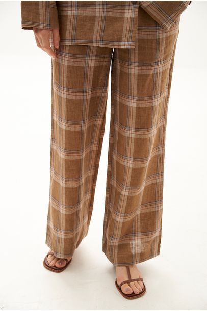 Calça Xadrez Alfaiat Missinclof - BEGE
