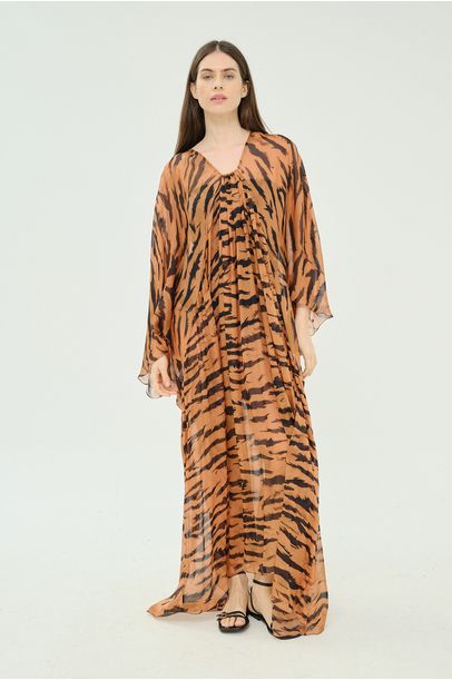 Kaftan Longo Adriana Degreas - MARROM