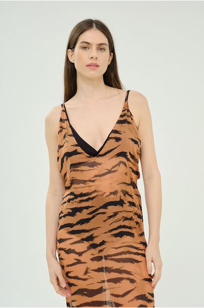 Vestido Longo Degage Adriana Degreas - MARROM