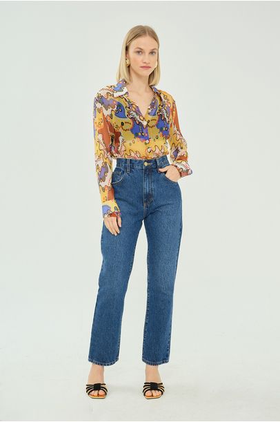 Camisa Cristina De Seda Shop Era - MULTICOLORIDO