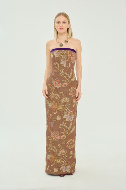 Vestido Longo Ivonne Shop Era - MARROM