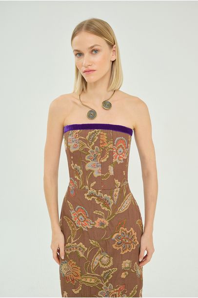 Vestido Longo Ivonne Shop Era - MARROM