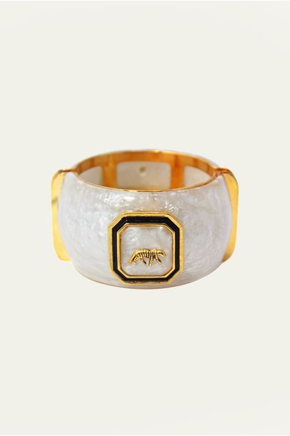 Pulseira Tigre Placa Rosana Bernardes - OFF WHITE