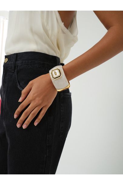 Pulseira Tigre Placa Rosana Bernardes - OFF WHITE