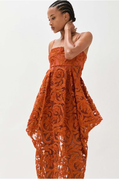 Vestido Daria Longo Cris Barros - Rust