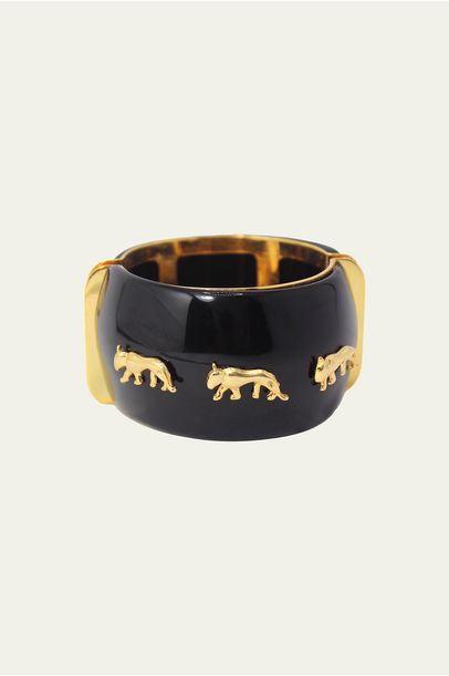 Pulseira Tigre Placa Rosana Bernardes - PRETO