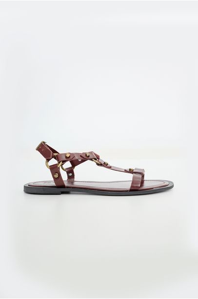 Rasteira Leder Framed - MARROM