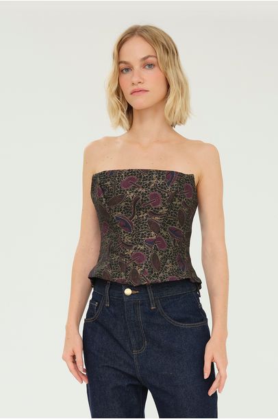 Corset Cogumelos Framed + Nathalie Edenburg -  MULTICOLORIDO