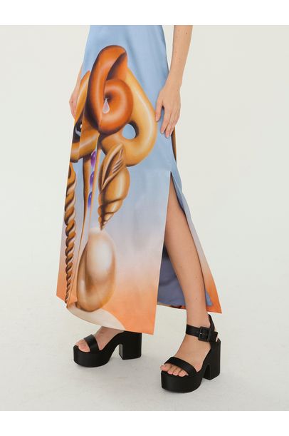 Vestido Midi Conchas Framed + Nathalie Edenburg - MULTICOLORIDO