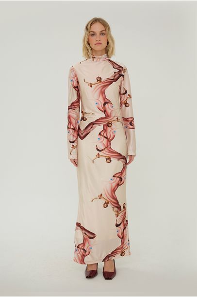 Vestido Longo Deusa Framed + Nathalie Edenburg - MULTICOLORIDO
