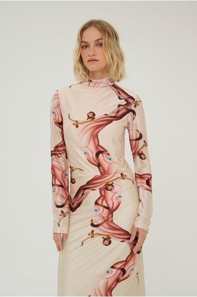 Vestido Longo Deusa Framed + Nathalie Edenburg - MULTICOLORIDO