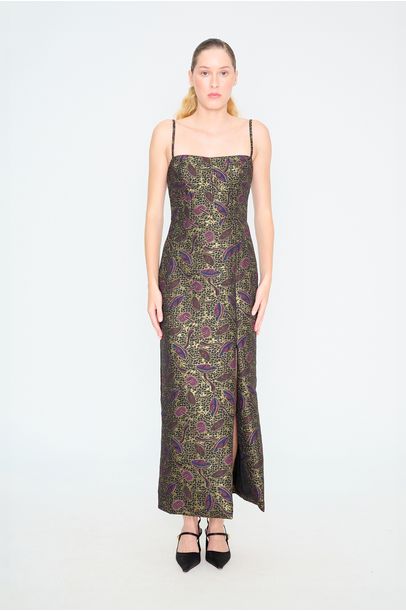Vestido Midi Cogumelos Framed + Nathalie Edenburg MULTICOLORIDO