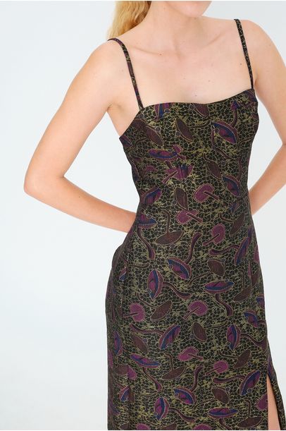 Vestido Midi Cogumelos Framed + Nathalie Edenburg MULTICOLORIDO